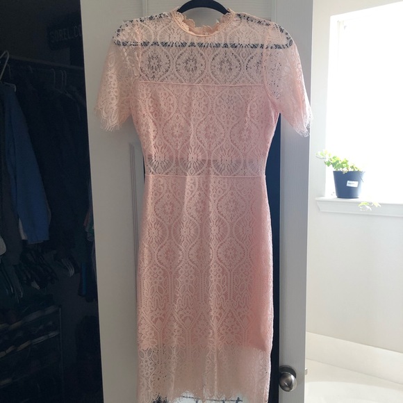 Lulus Pink Lace Dress - Picture 1 of 2